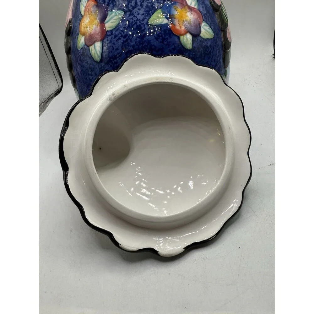 Fitz & Floyd Essentials Kitschy Goofy Eyed Gypsy Pattern Chicken Hen Cookie Jar
